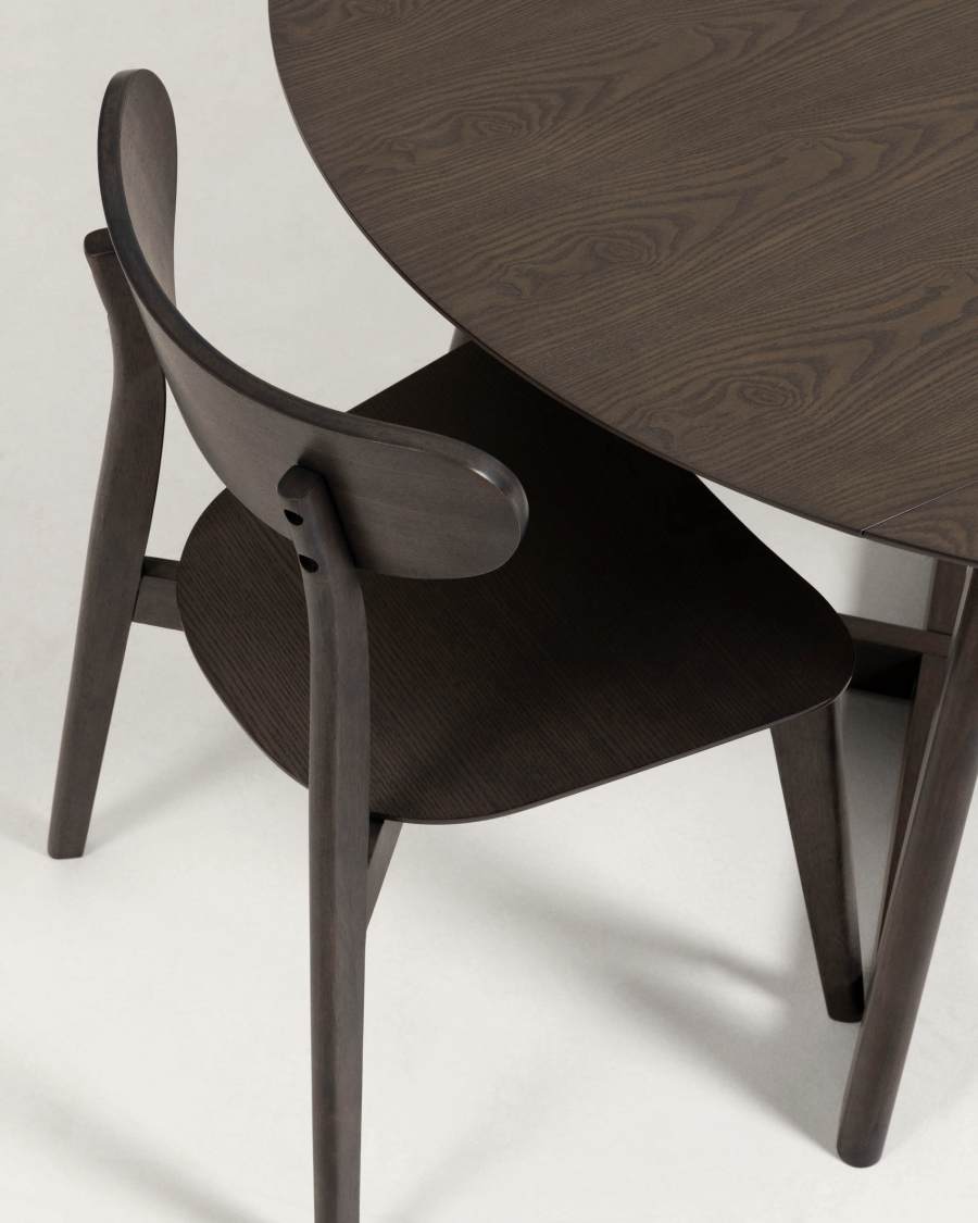 Sedia Safina in impiallacciatura di frassino e massello di caucciù