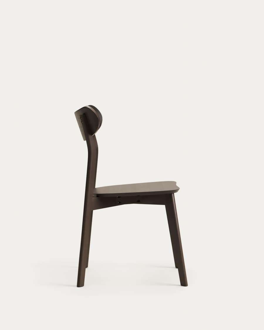 Sedia Safina in impiallacciatura di frassino e massello di caucciù