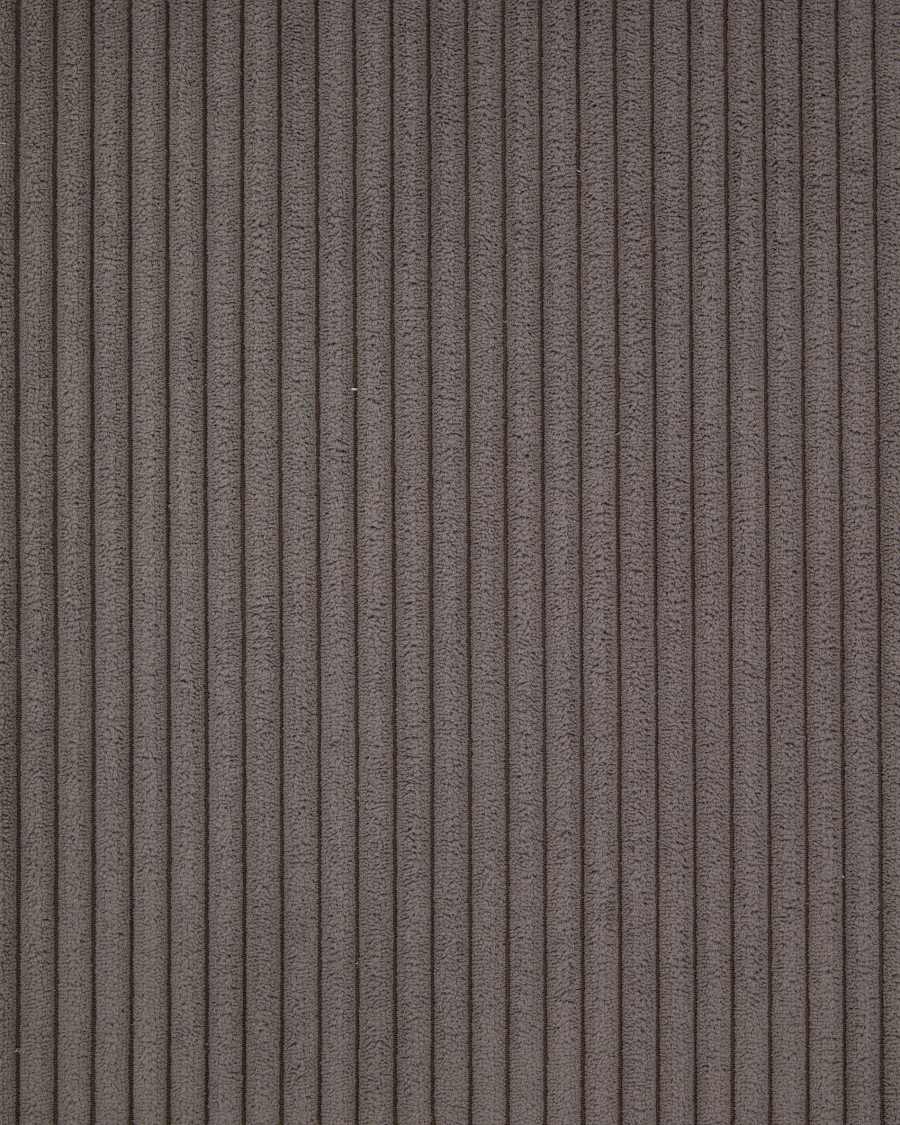 Sedia Suanne in velluto a coste spesso grigio scuro con gambe in acciaio verniciato nero