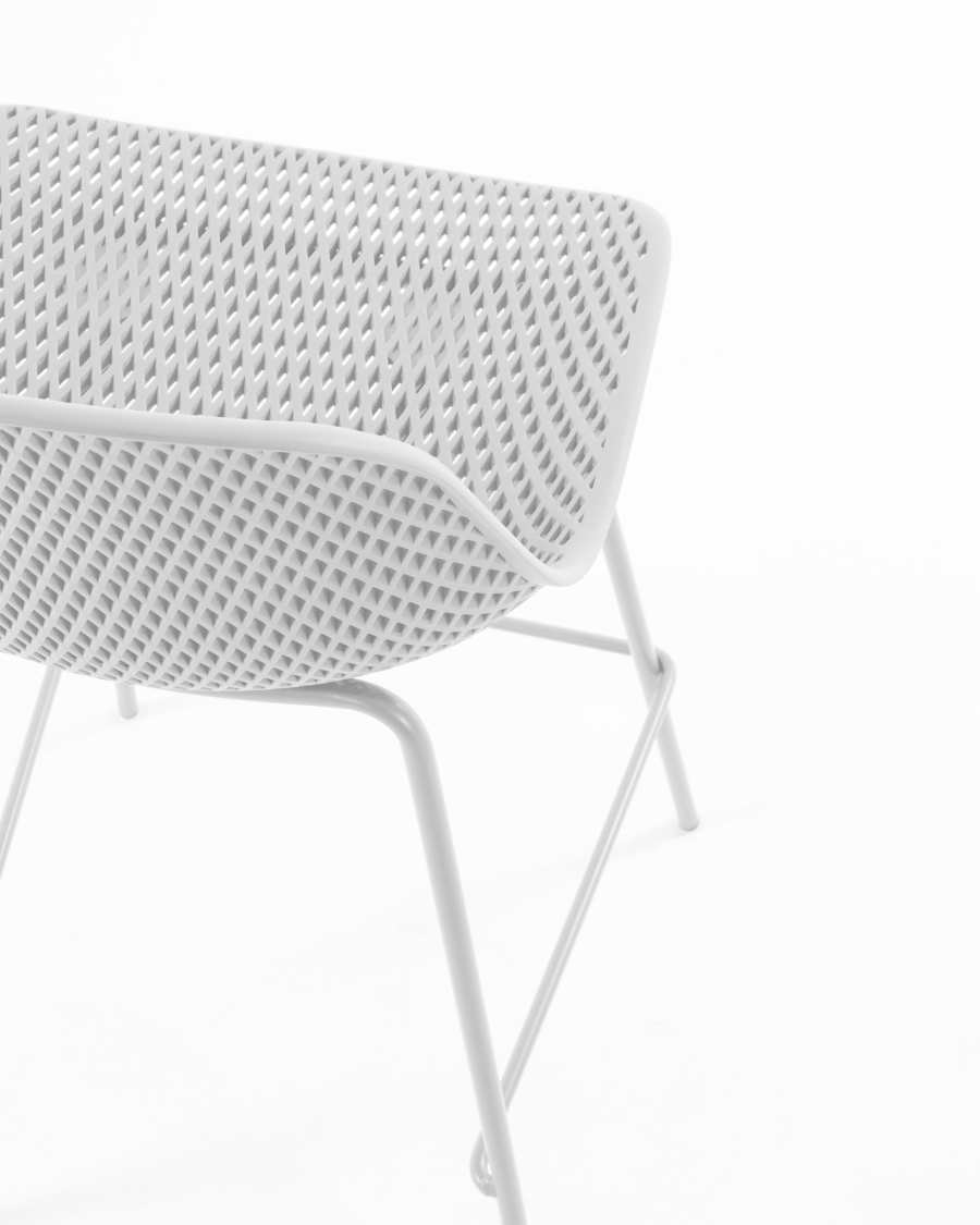 Quinby outdoor stool in white, height 65 cm