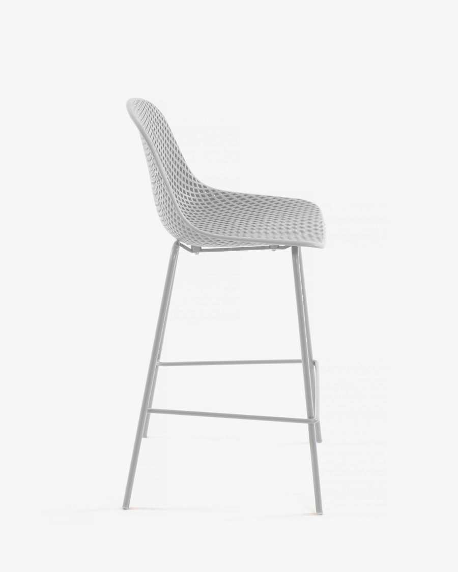 Quinby outdoor stool in white, height 65 cm
