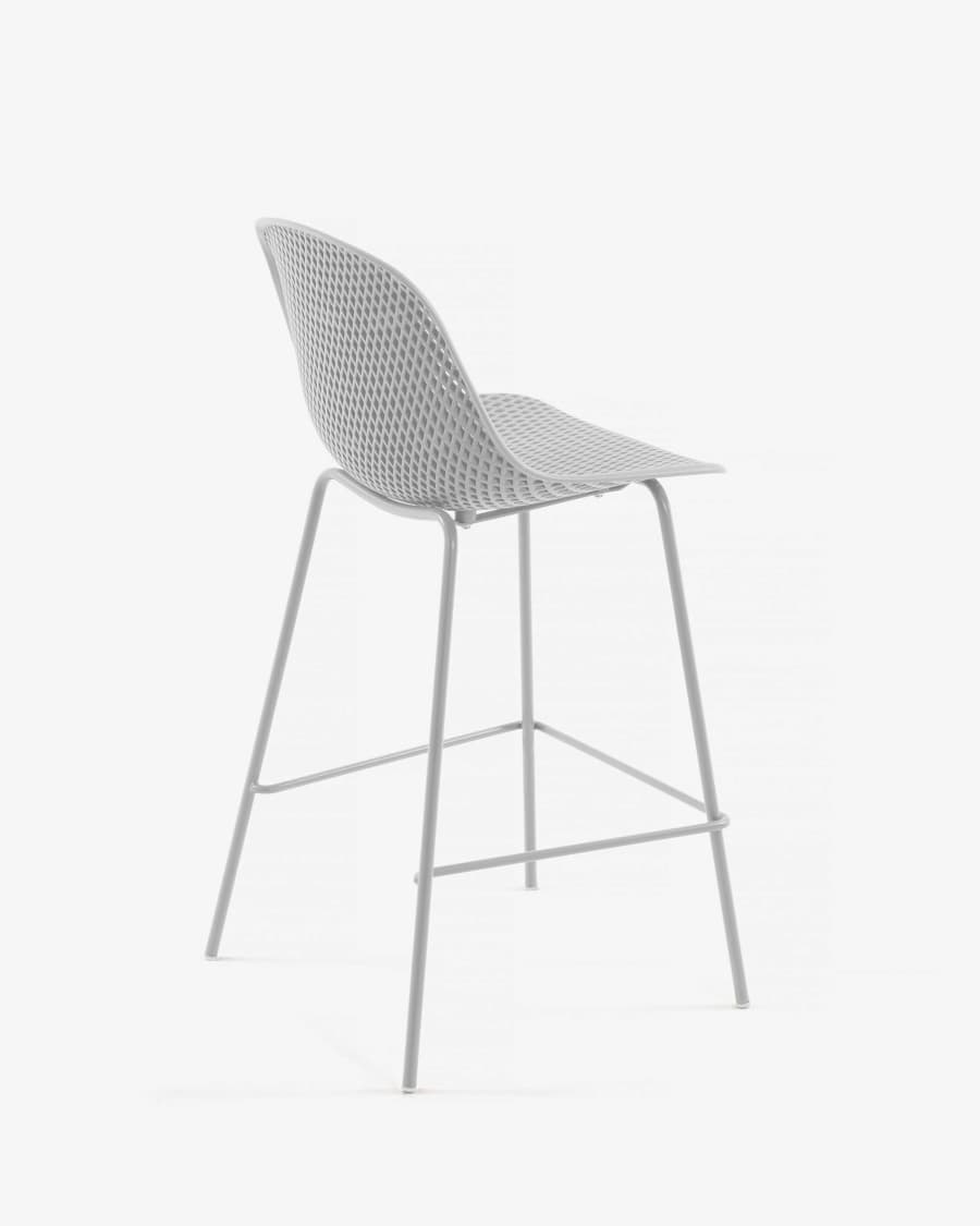 Quinby outdoor stool in white, height 65 cm