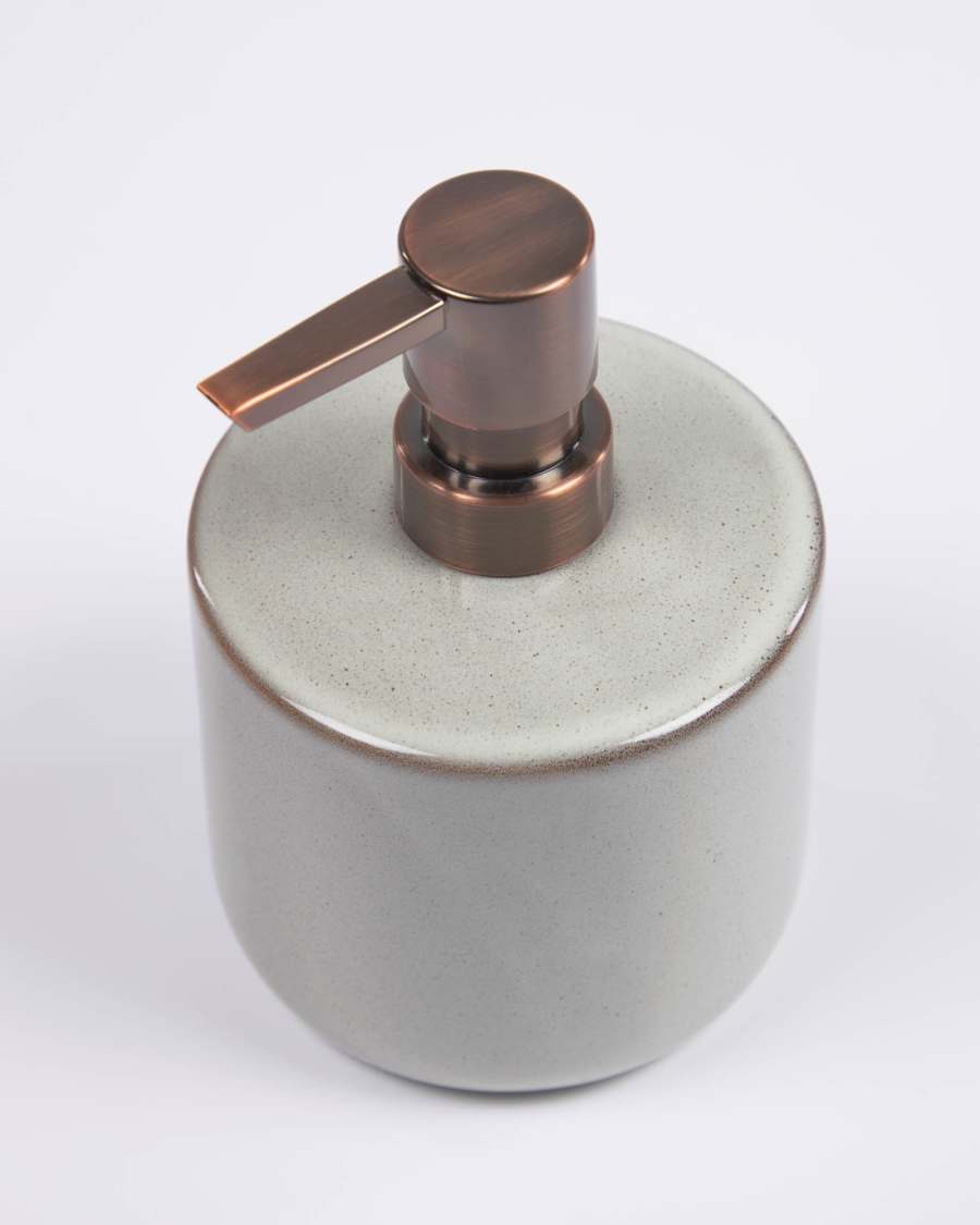 Dispensador de jabón Chavela de cerámica gris
