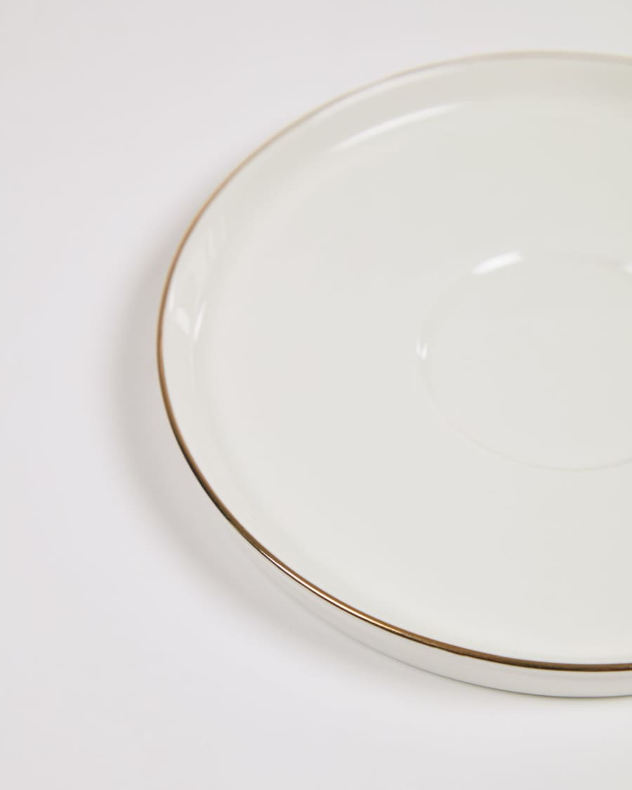 Taisia Kaffeetasse mit Untertasse aus Porzellan weiß