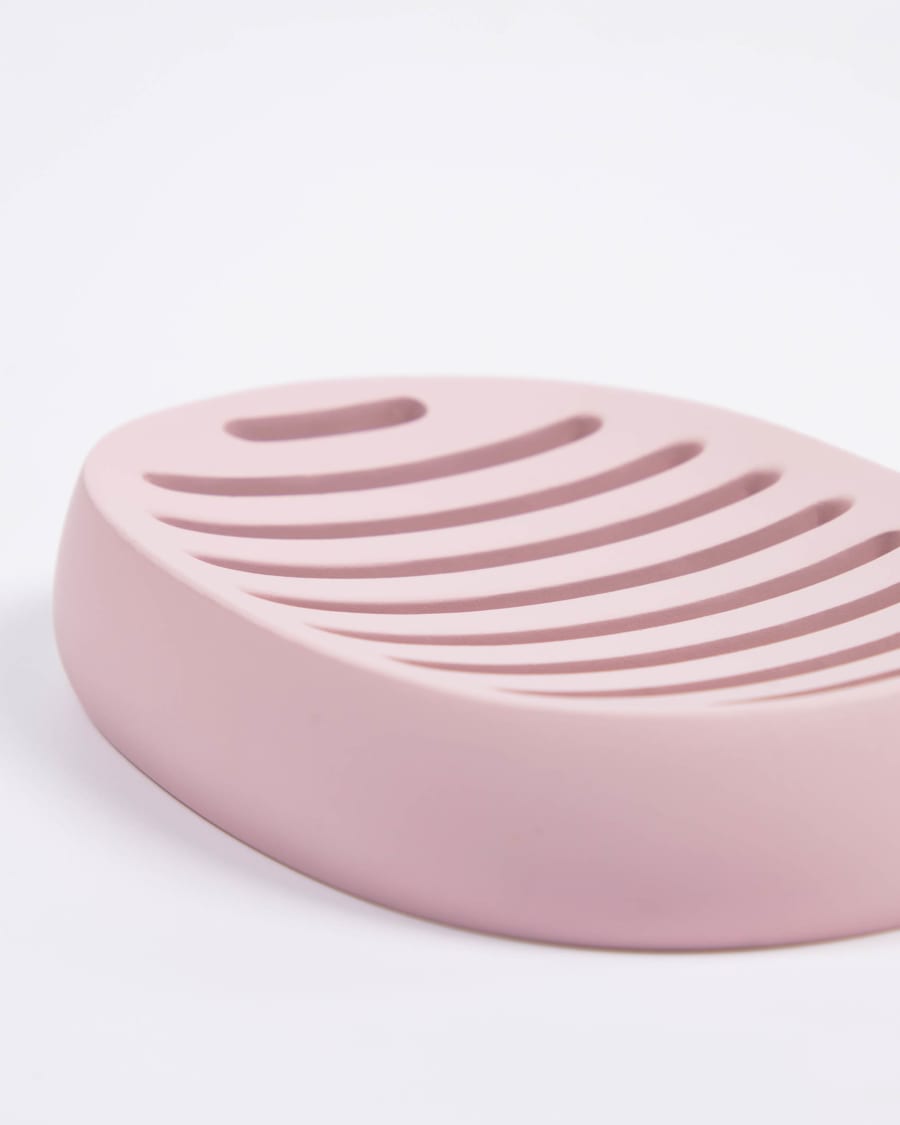 Porte-savon Chia en résine rose
