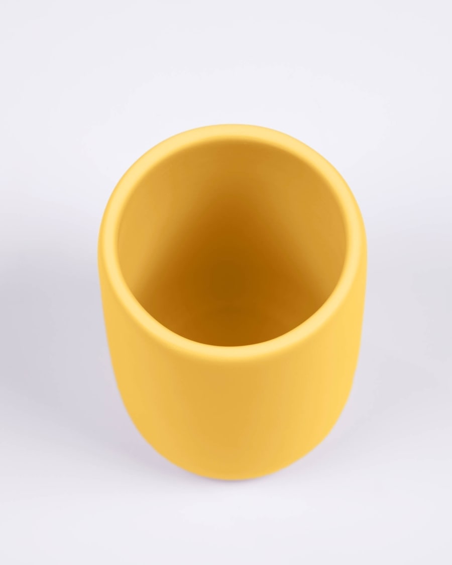 Porte-brosse à dents Chia en résine jaune moutarde