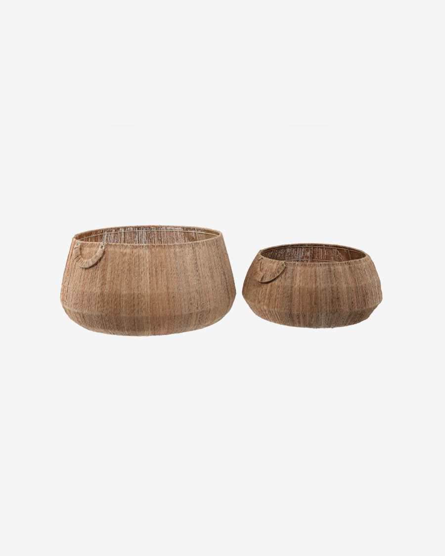 Estibalis set of 2 round baskets in 100% jute with natural finish