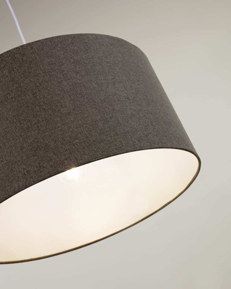 Nazli large linen ceiling light shade with grey finish Ø 50 cm