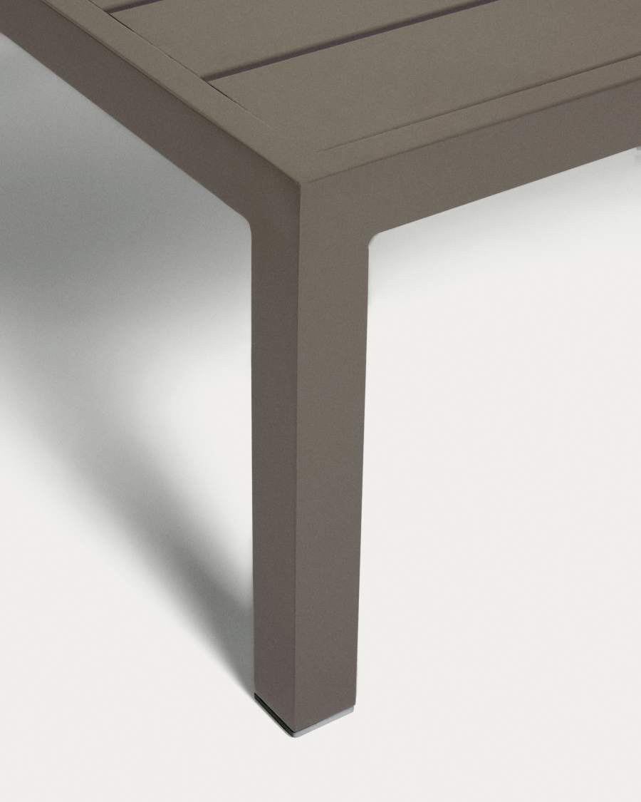 Divano angolare 5 posti componibile e tavolo Duka in alluminio marrone