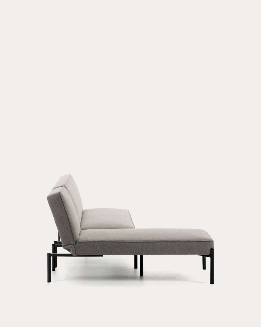 Divano letto con chaise longue Nelki 3 posti grigio 266 cm