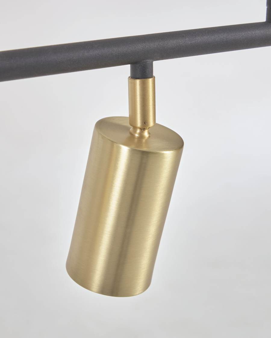 Suspension Mirela en métal finition laiton et noir