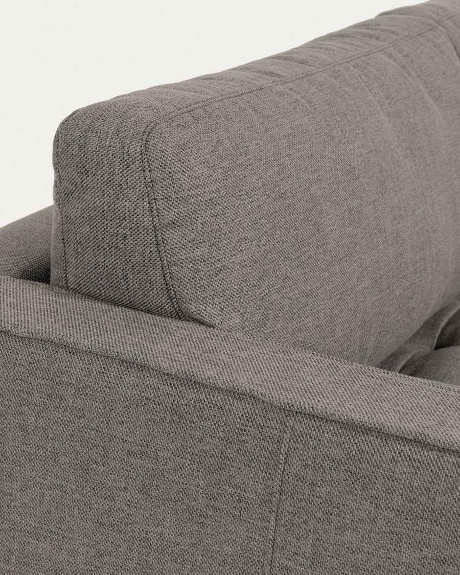 Debra 2 seater sofa with footrest in light grey, 182 cm