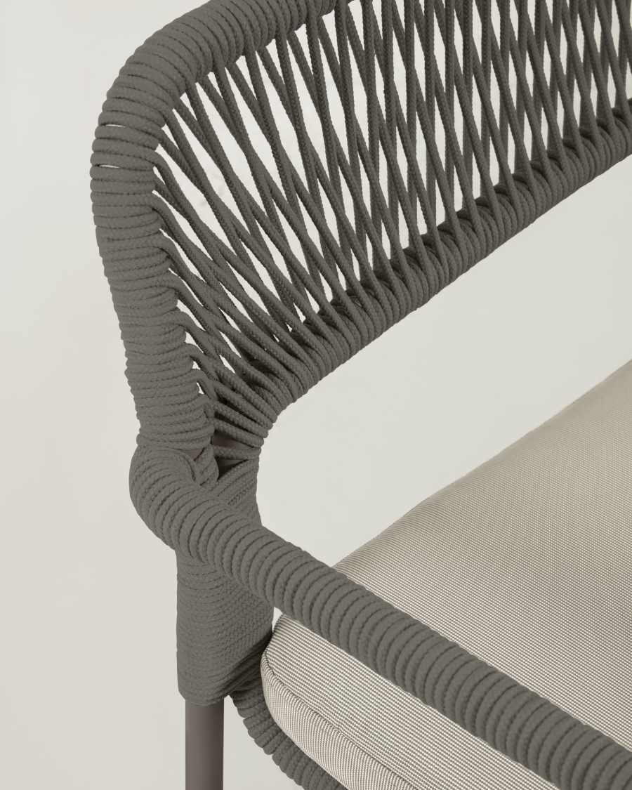 Sofà Cailin 2 places corda verd potes d'acer galvanitzat verd fosc 150 cm