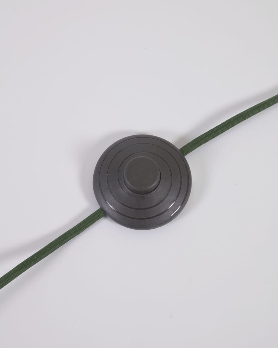 Lumisa grote tafellamp in rotan met natuurlijke afwerking en groen touw