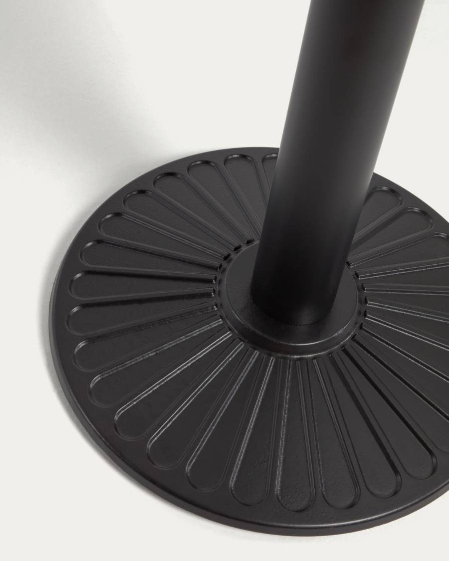 Table de jardin Tiaret noire avec pieds en métal peint noir 68 x 68 cm