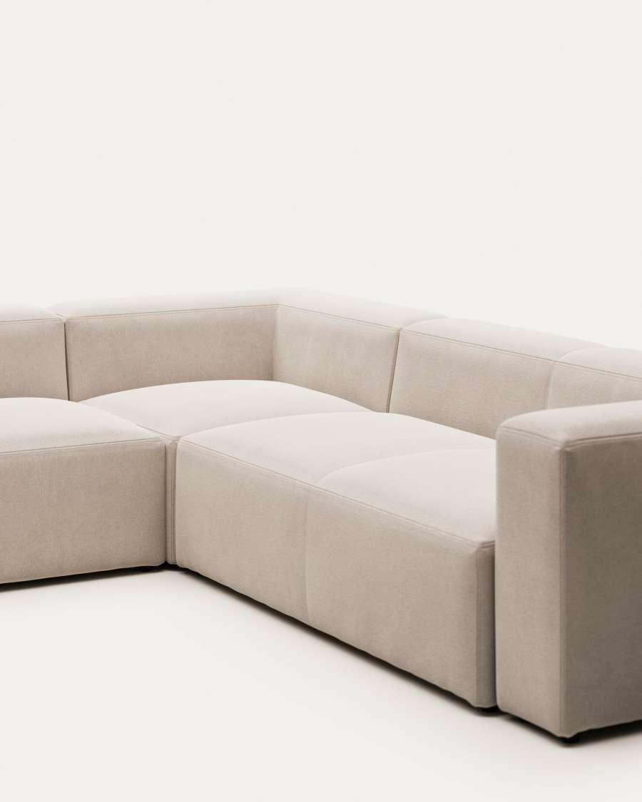 Blok beige chenille 5-seater corner sofa 320 x 290cm/290 x 320cm FSC Mix Credit