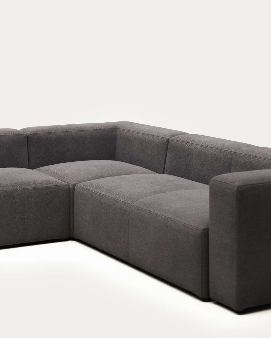 Sofá de canto Blok 5 lugares cinza 320 x 290 cm / 290 x 320 cm FR