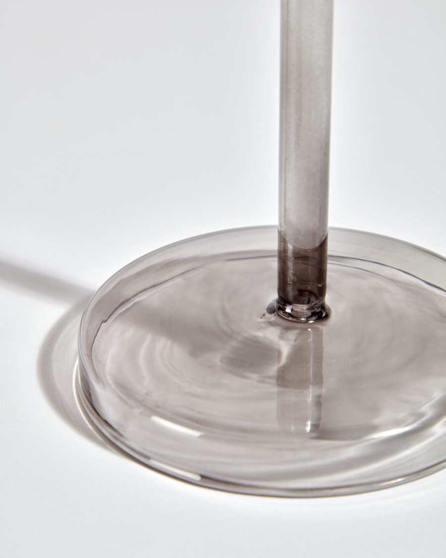 Zulma small candle holder made from black glass