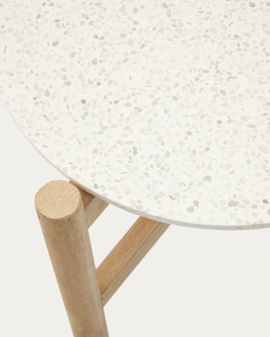 Table d'appoint Pola en ciment et bois d'eucalyptus Ø 50 cm FSC