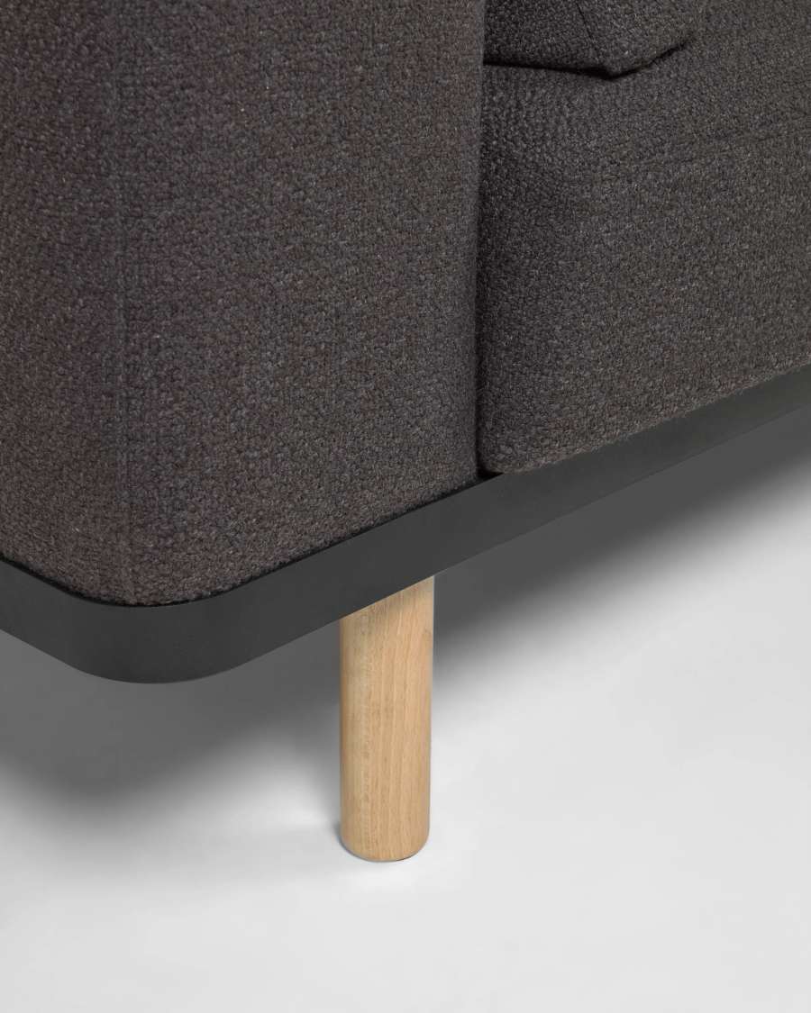 Noa 3-Sitzersofa mit Kissen grau und Beinen Natur 230 cm