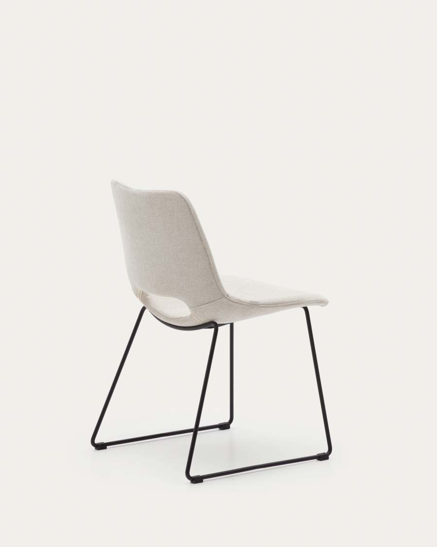 Zahara chair in beige with steel legs in a black finish FSC 100%
