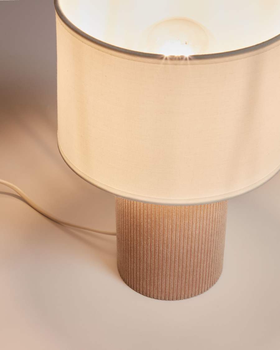 Bianella corduroy table lamp in beige