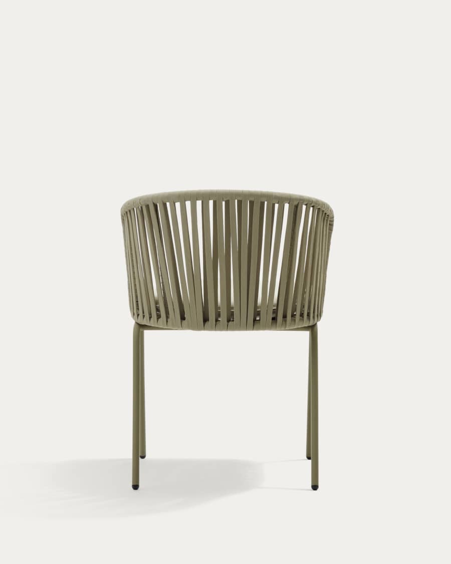 Saconca Outdoor Stuhl aus Seil und verzinktem Stahl in Grün