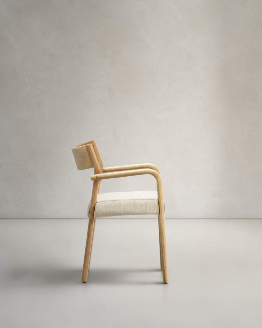 Falconera chair with a removable cover in solid oak wood with natural finish FSC Mix Credit