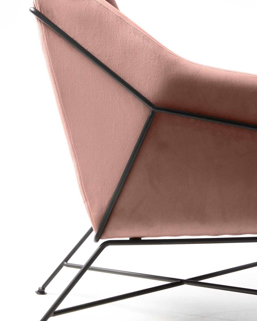 Poltrona Brida velluto rosa