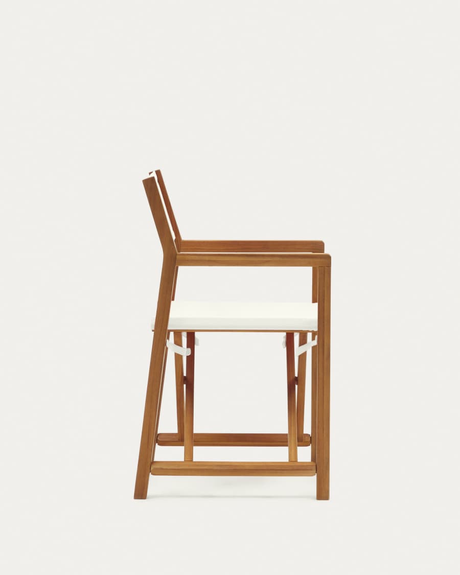 Thianna opvouwbare tuinstoel in beige met massief acaciahout FSC 100%