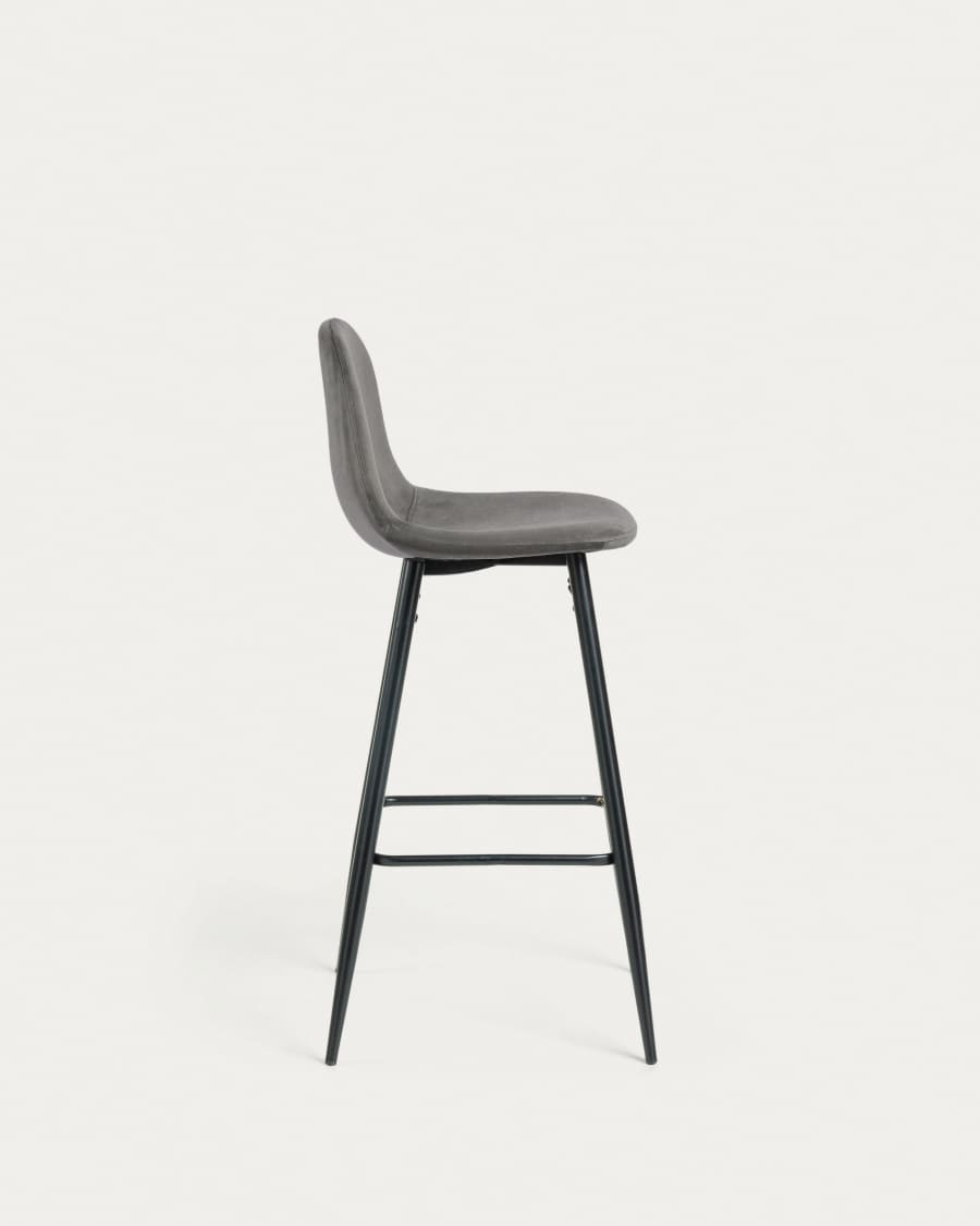 Grey fabric Nolite barstool height 75 cm