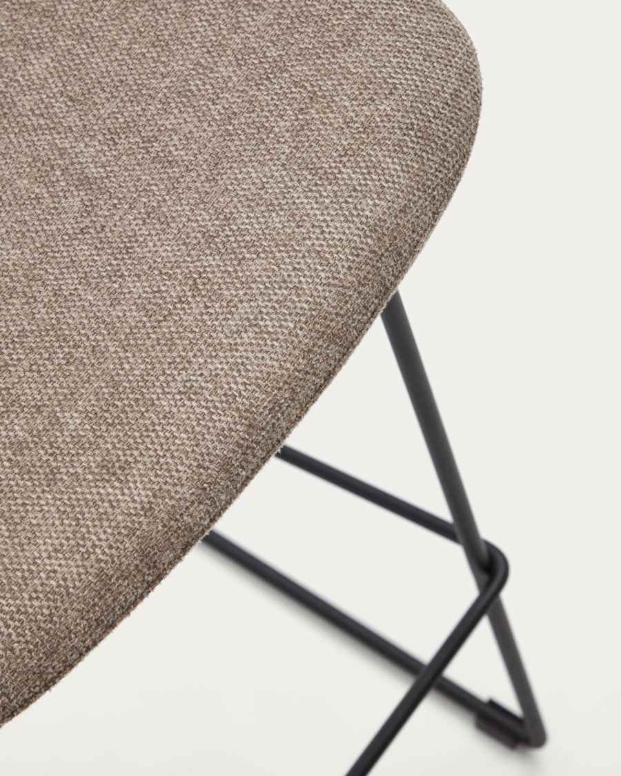 Sgabello Zahara marrone e acciaio finitura nera altezza 65 cm FSC 100%