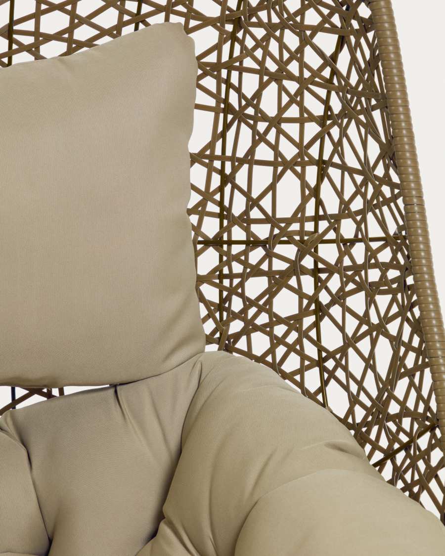 Hanging armchair with light grey Florina brown feet