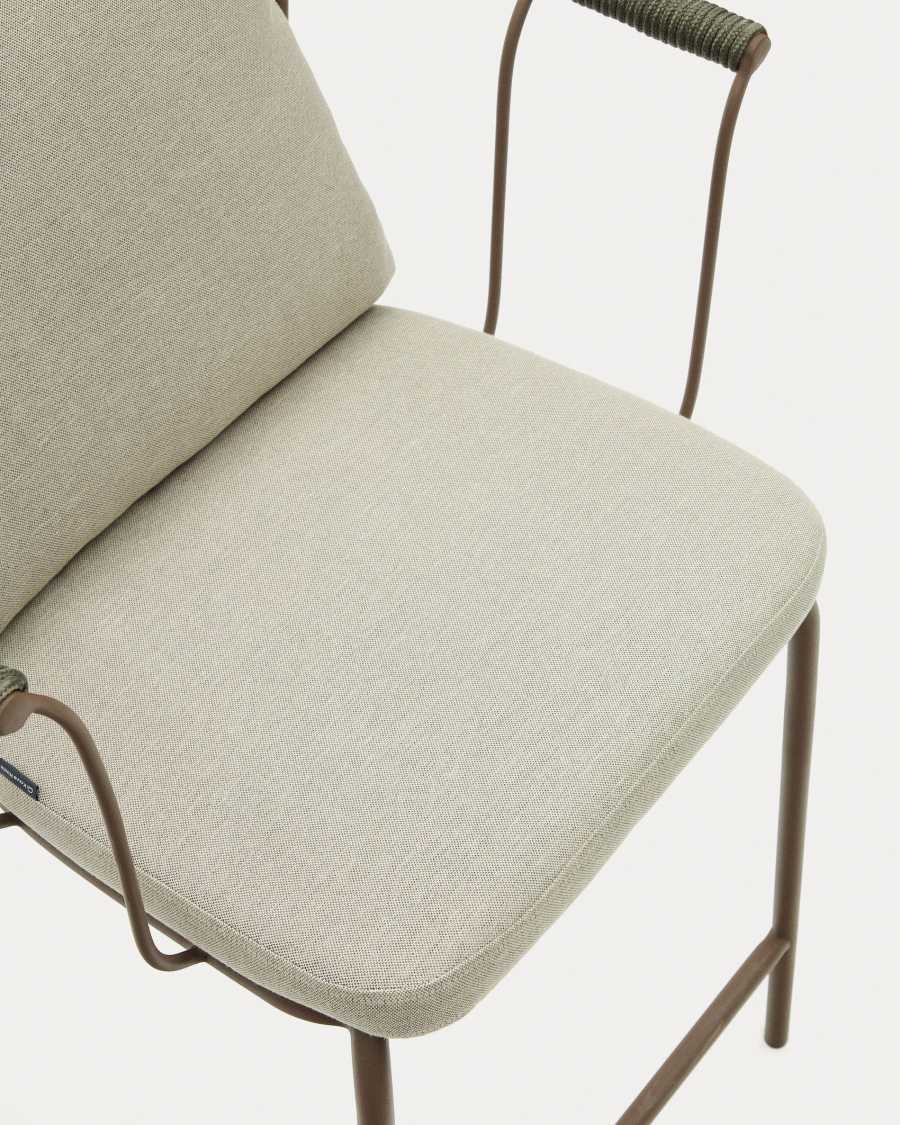 Salguer stapelbarer Hocker aus Seil und Stahl mit Finish in Braun 66 cm