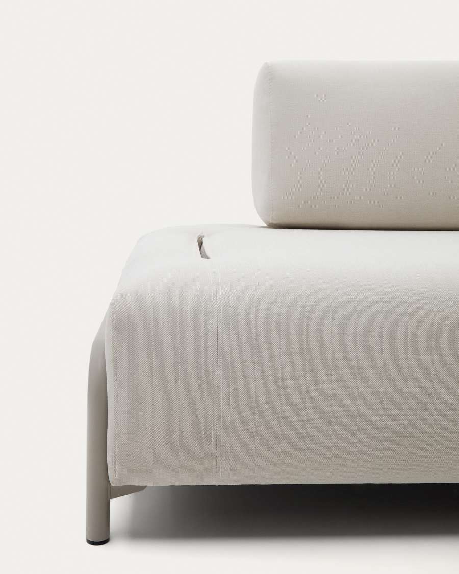 Compo module beige chenille 3-seater with beige metal structure 232 cm FSC Mix Credit