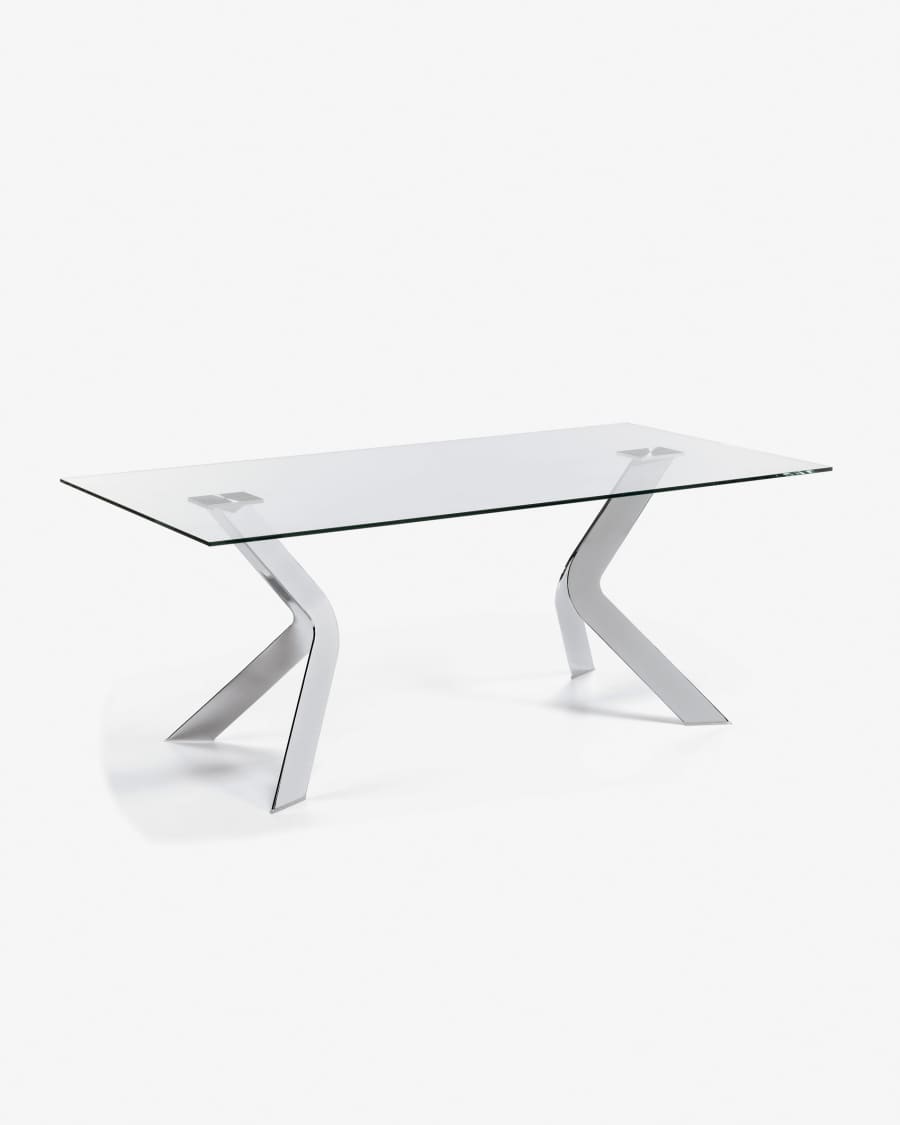 Westport glass table with steel legs with chrome finish 200 x 100 cm