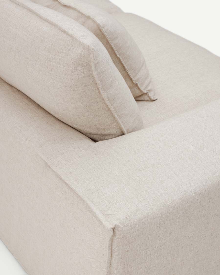 Anarela 3 seater sofa cover in beige linen
