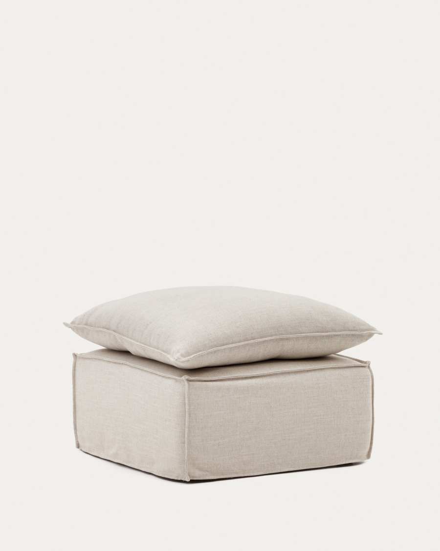 Anarela linen pouffe cover, 80 x 80 cm