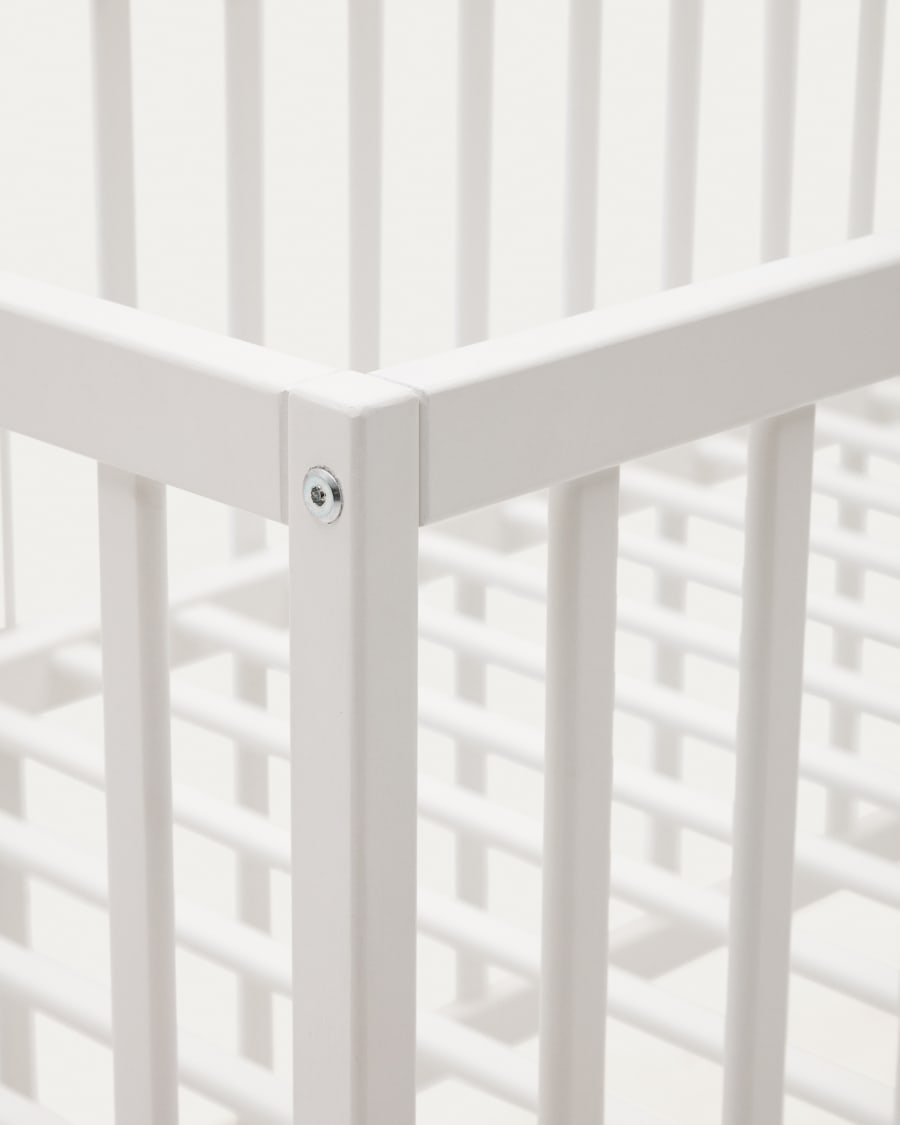 Shantal solid ash wood cot in white finish, 60 x 120 cm