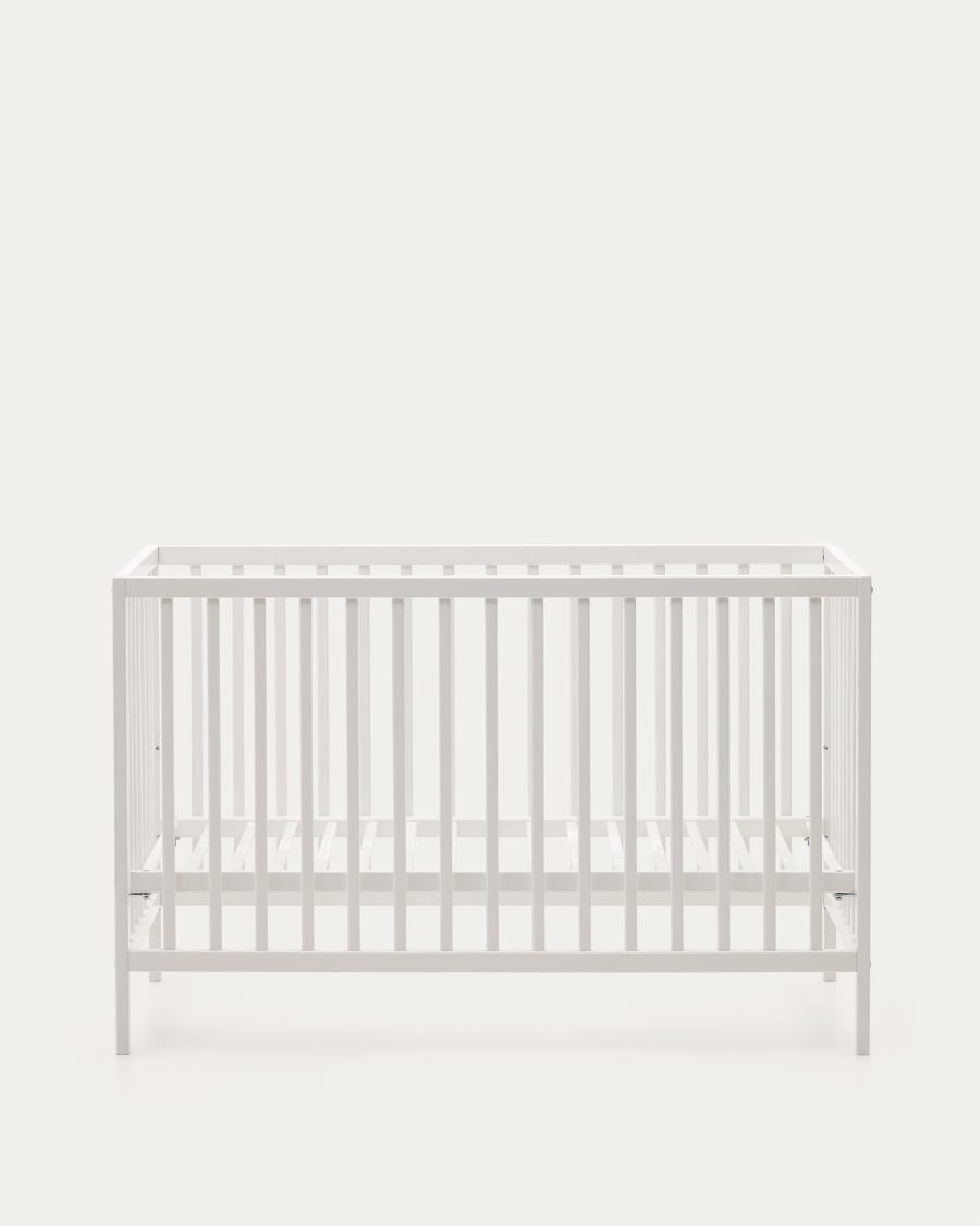 Shantal solid ash wood cot in white finish, 60 x 120 cm
