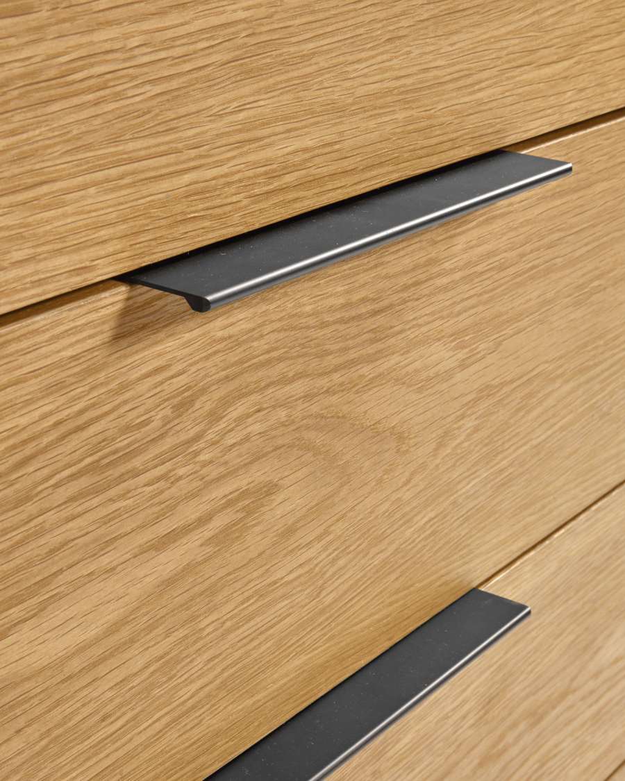 Savoi MDF chest of drawers with black lacquer and black-finished steel 100 x 90 cm