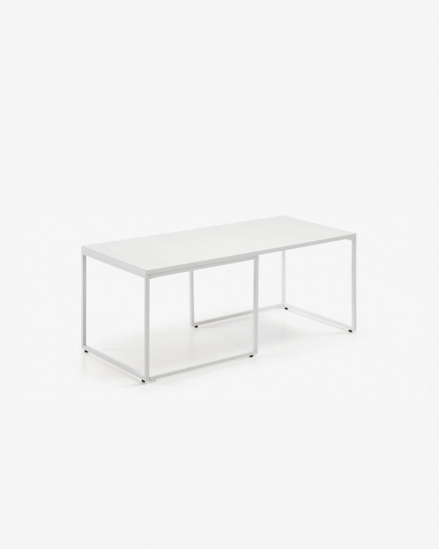 Table basse Munch 110x50cm, blanc