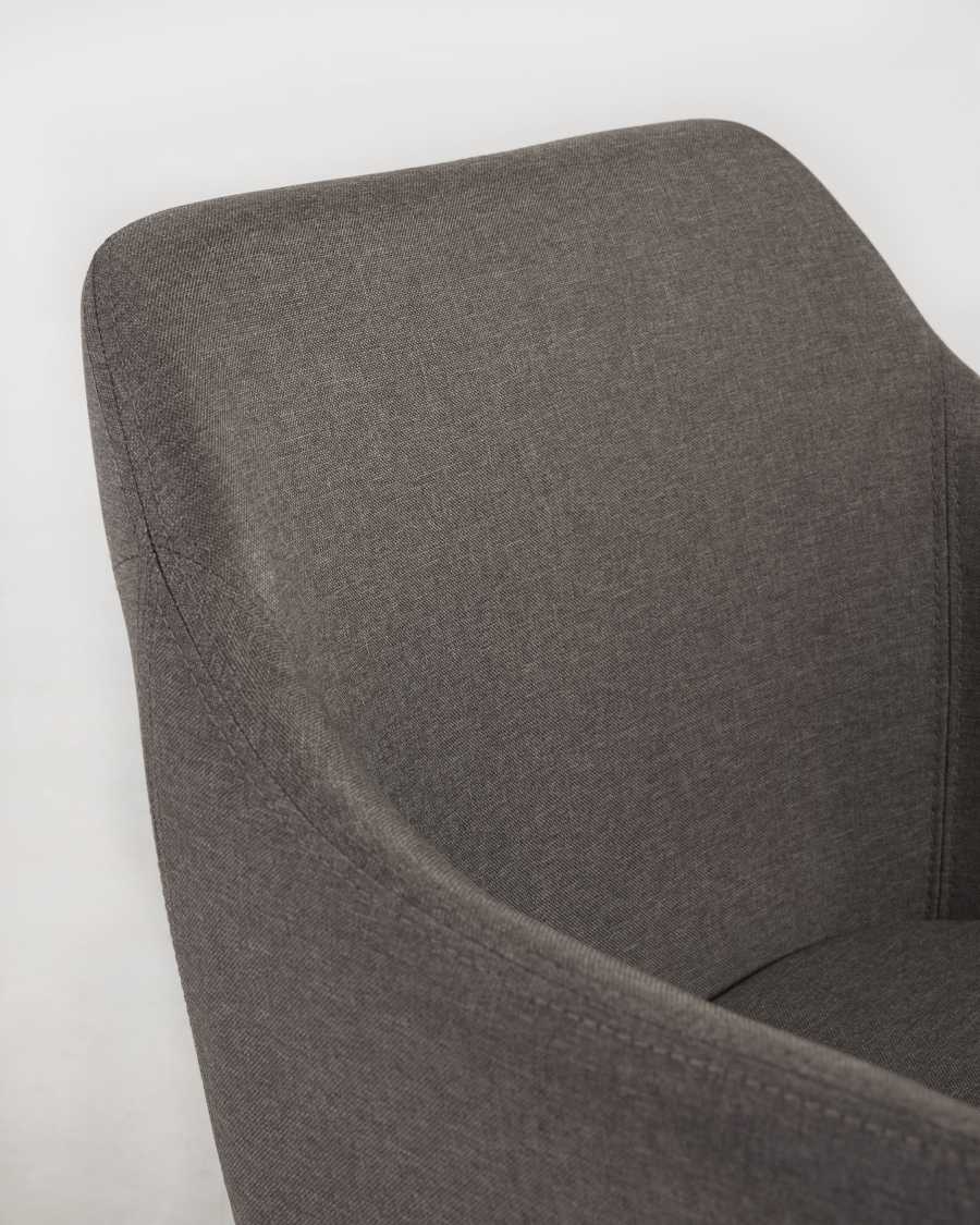 Croft dark grey chair with fabric-covered legs
