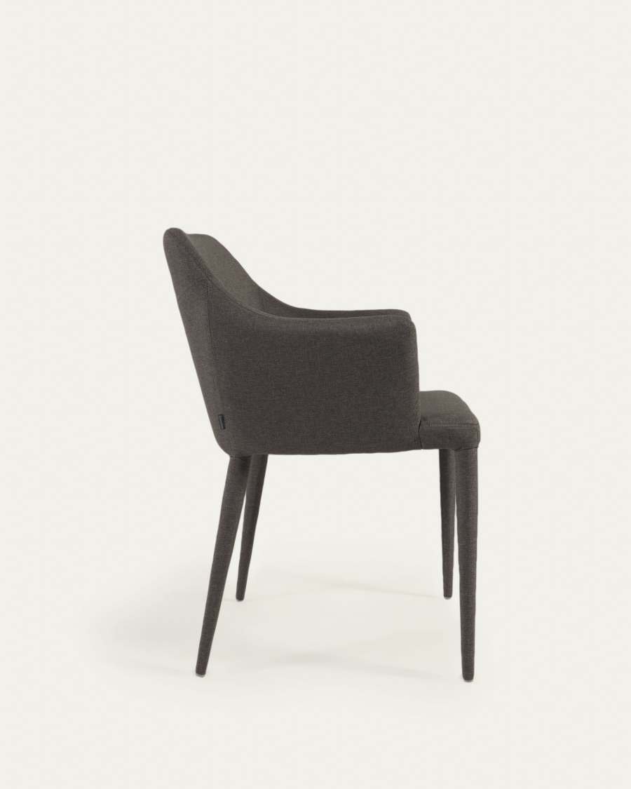Croft dark grey chair with fabric-covered legs
