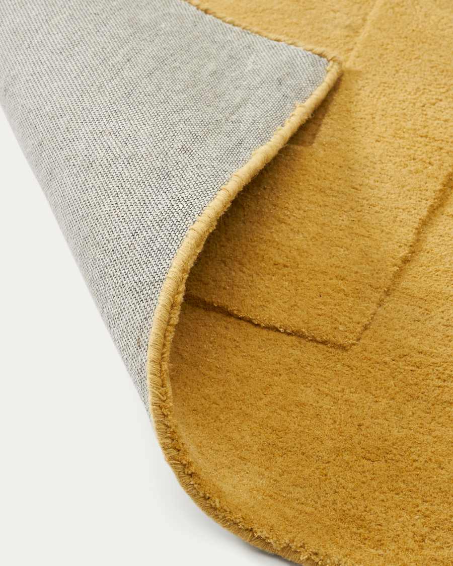 Maie mustard mustard wool and viscose rug 160 x 230cm