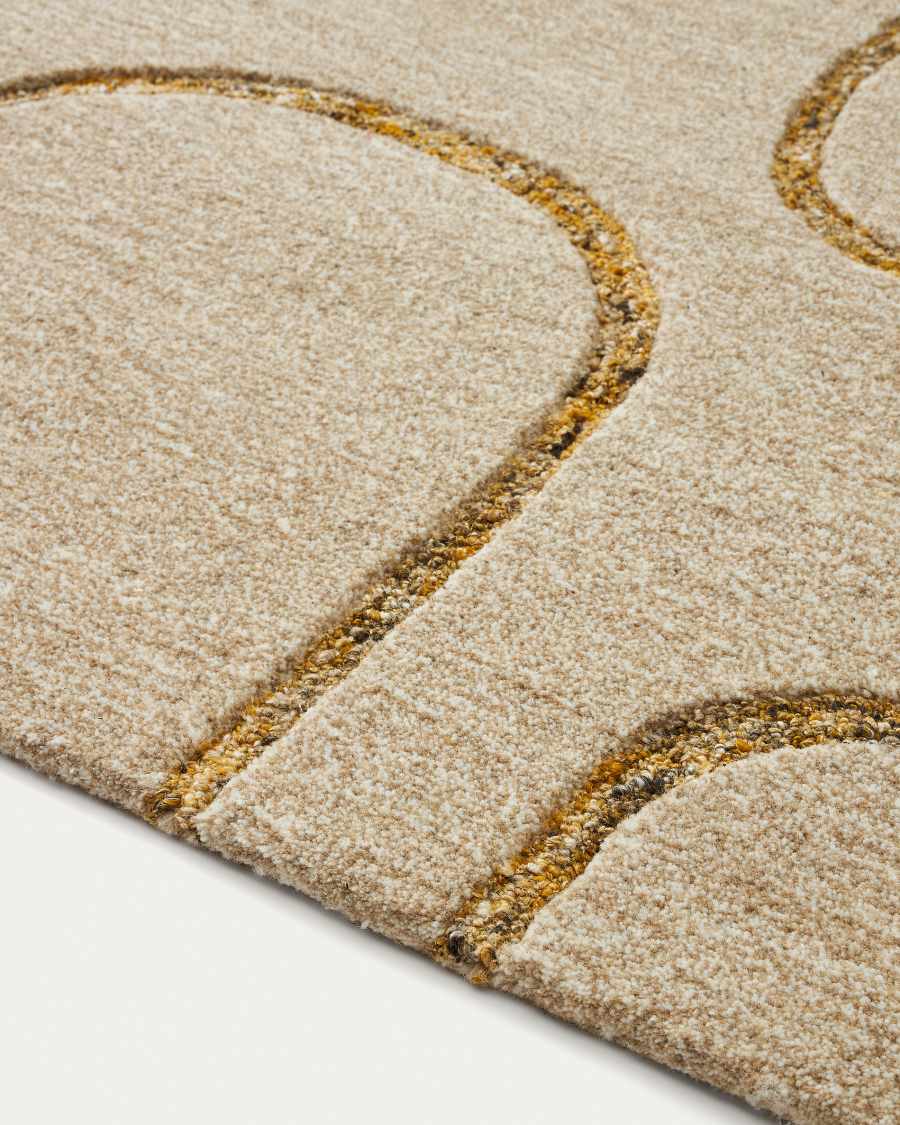 Catifa Magin de llana beix i mostassa 160 x 230 cm