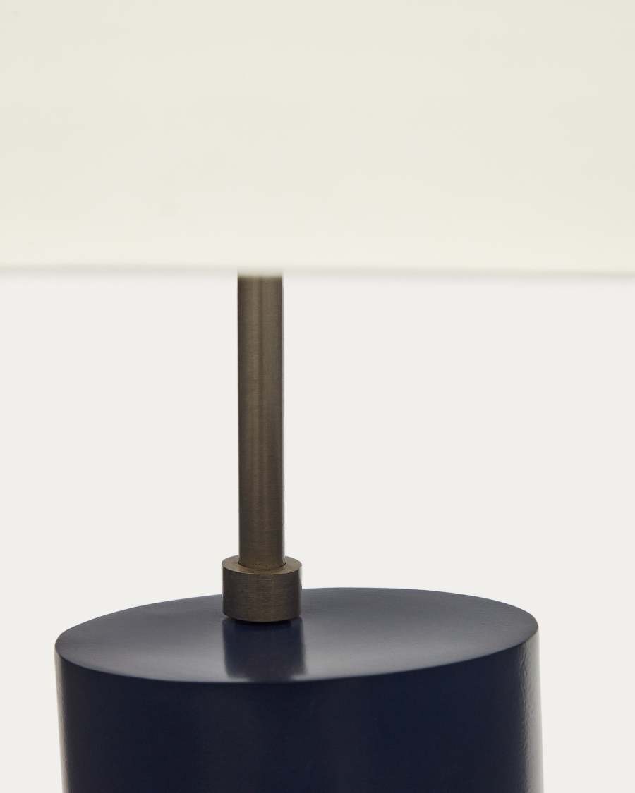 Shiva metal table lamp with blue and white painted finish, 73 cm, UK adaptor