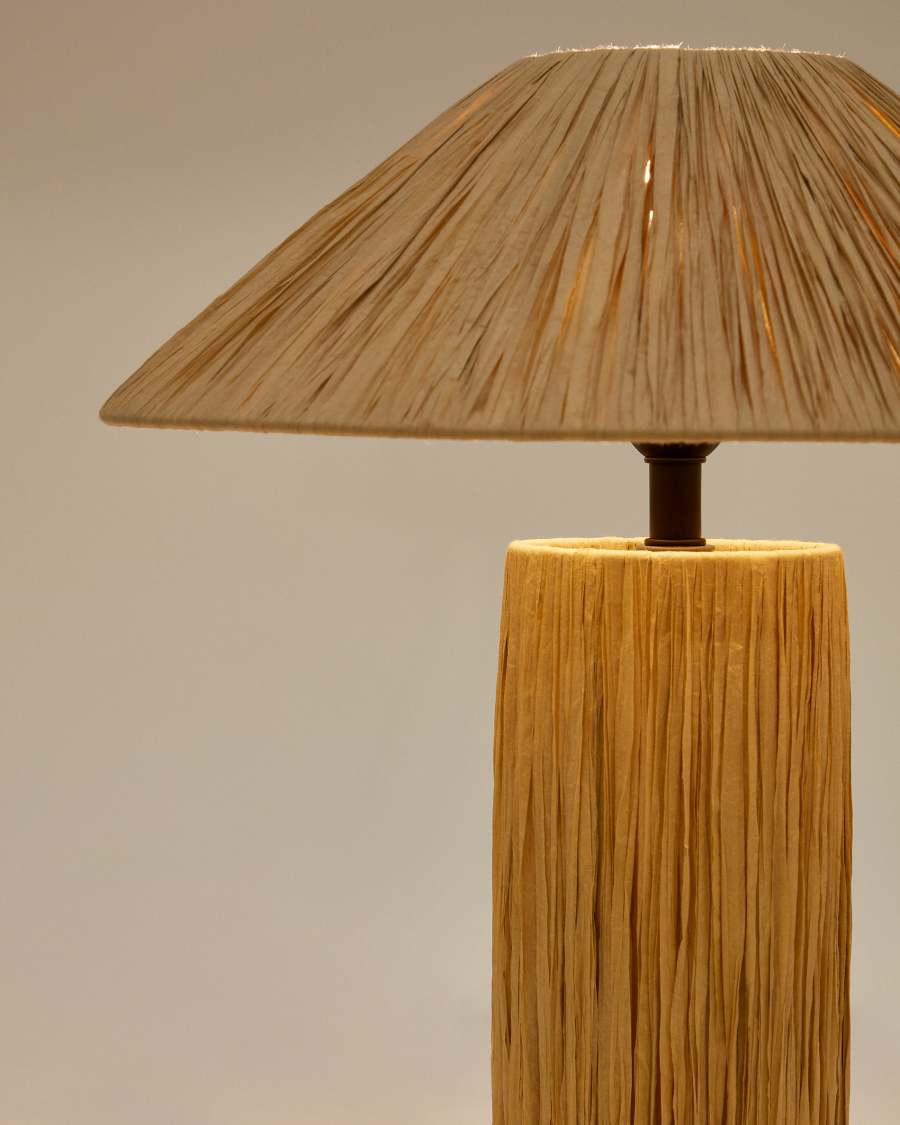 Samse table lamp in green natural UK adapter