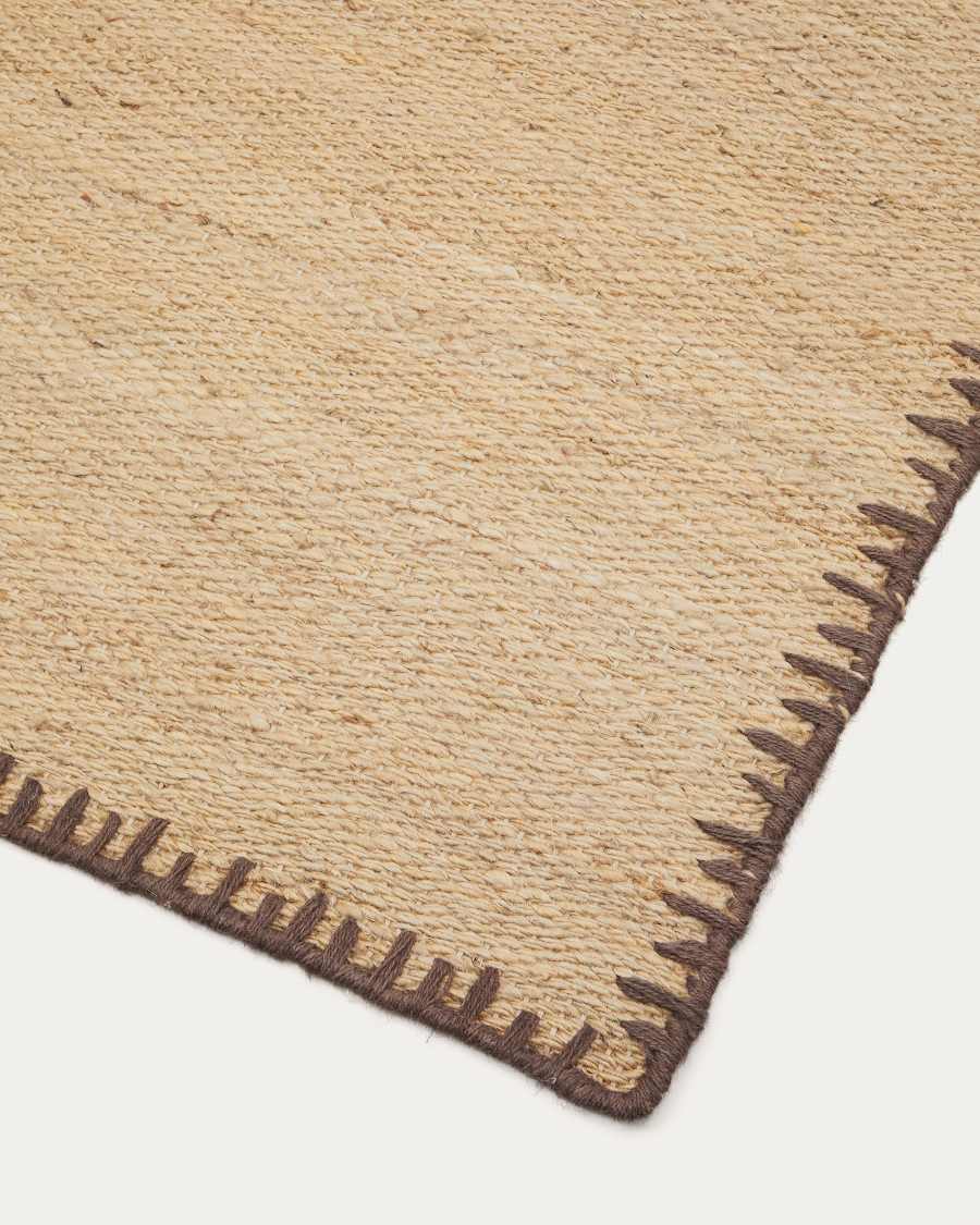Sorina natural jute rug with brown border 200 x 300 cm