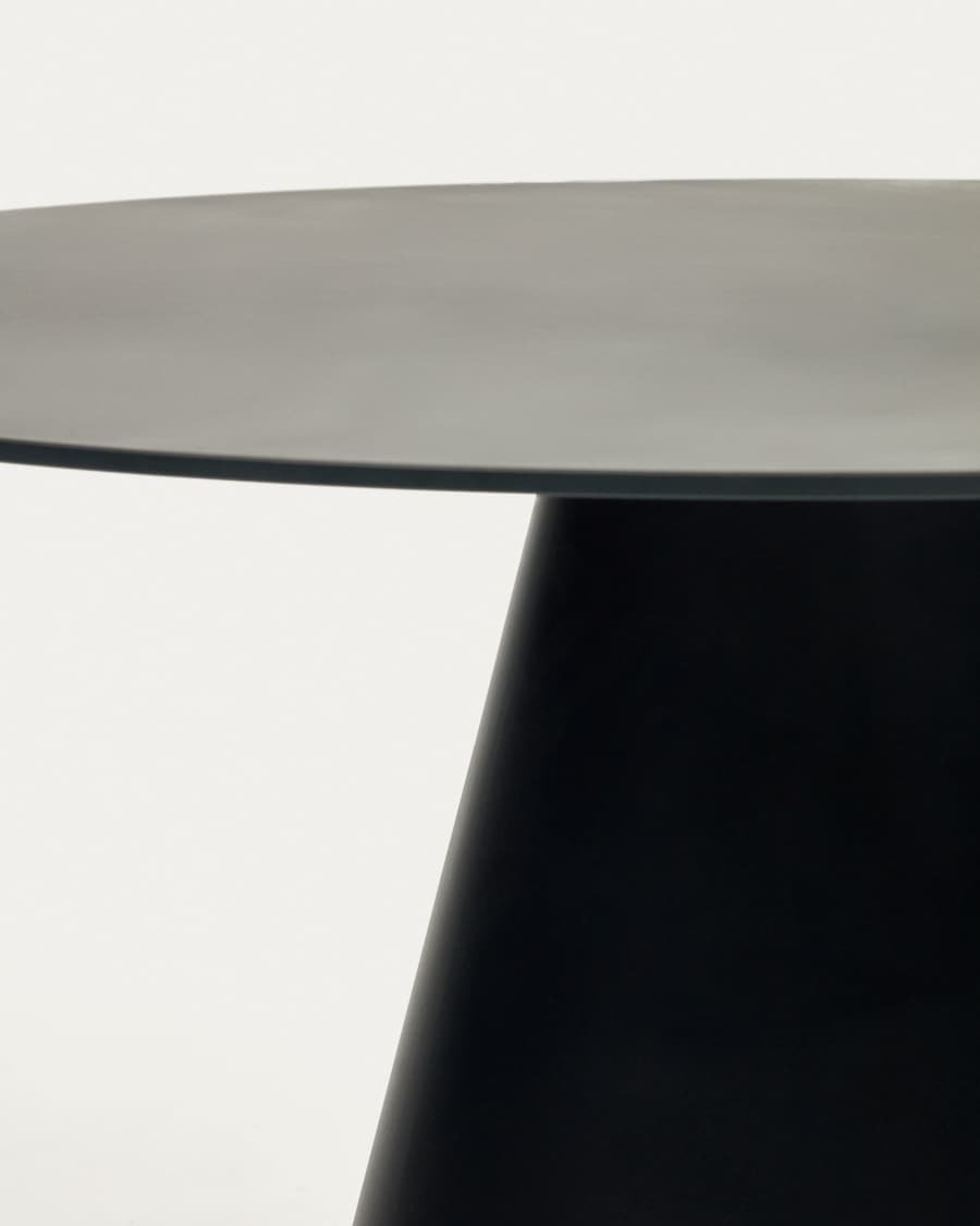 Wilshire tempered glass and metal table with a matte black finish, Ø 120 cm